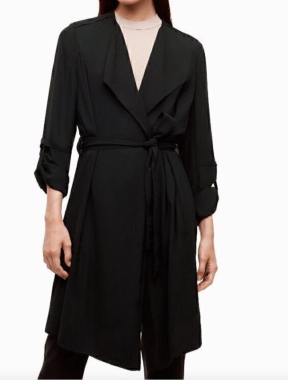 Babaton by Aritzia Quincey Trench Coat Black XS